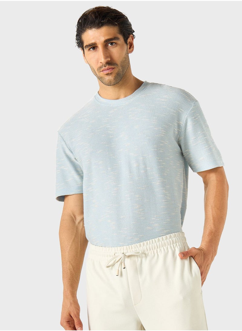 Iconic Textured Crew Neck T-Shirt  - Image 1