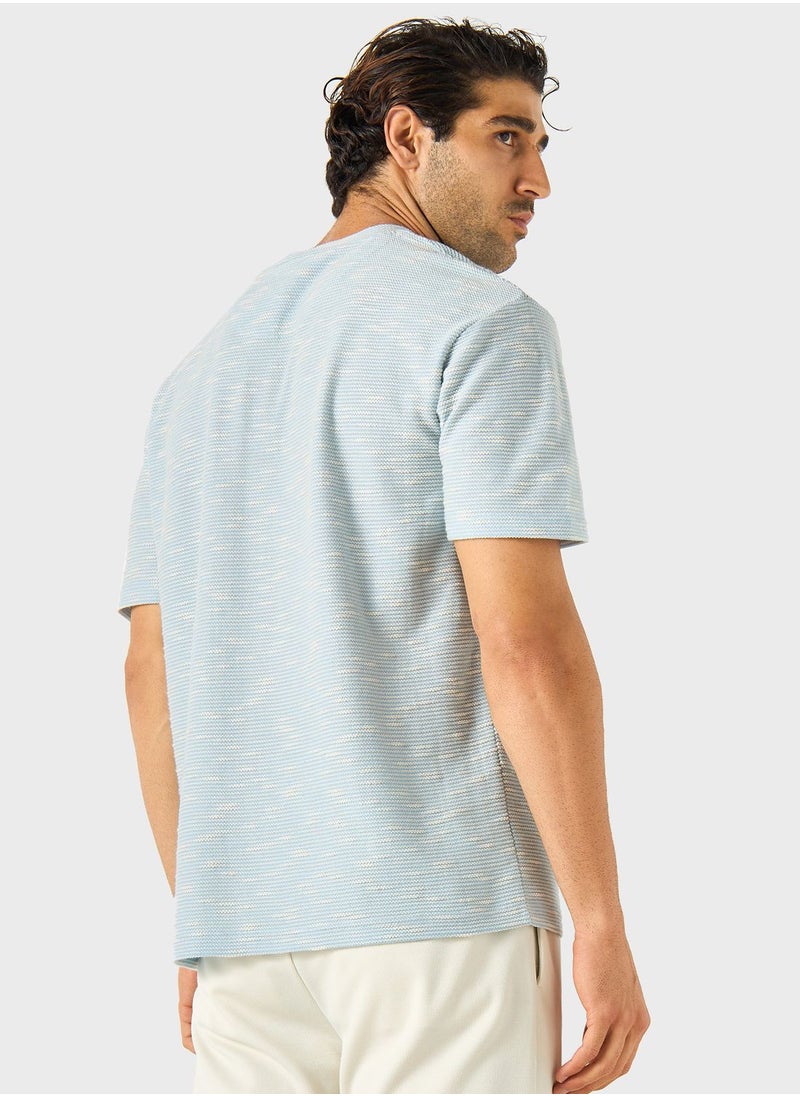Iconic Textured Crew Neck T-Shirt  - Image 2