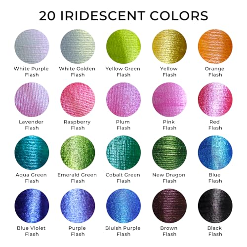 ARTME Iridescent Acrylic Paint Set, 20 Chameleon Colors in 2 oz/60ml Bottles, Color-shifting Acrylic Paint Perfect for Artists, Beginners on Canvas, Rocks, Wood, Fabric, Ceramic - Image 2