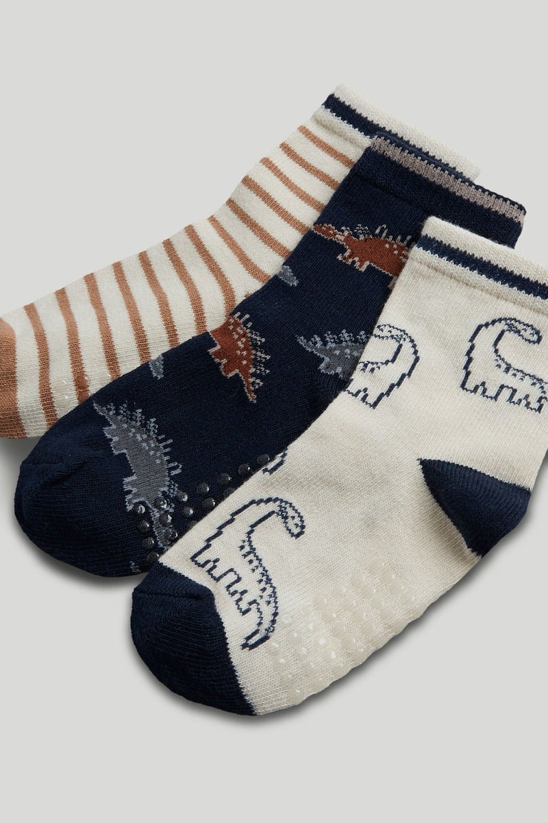 mothercare 3 Pack Dinosaur Slip-Resist Socks - Image 2