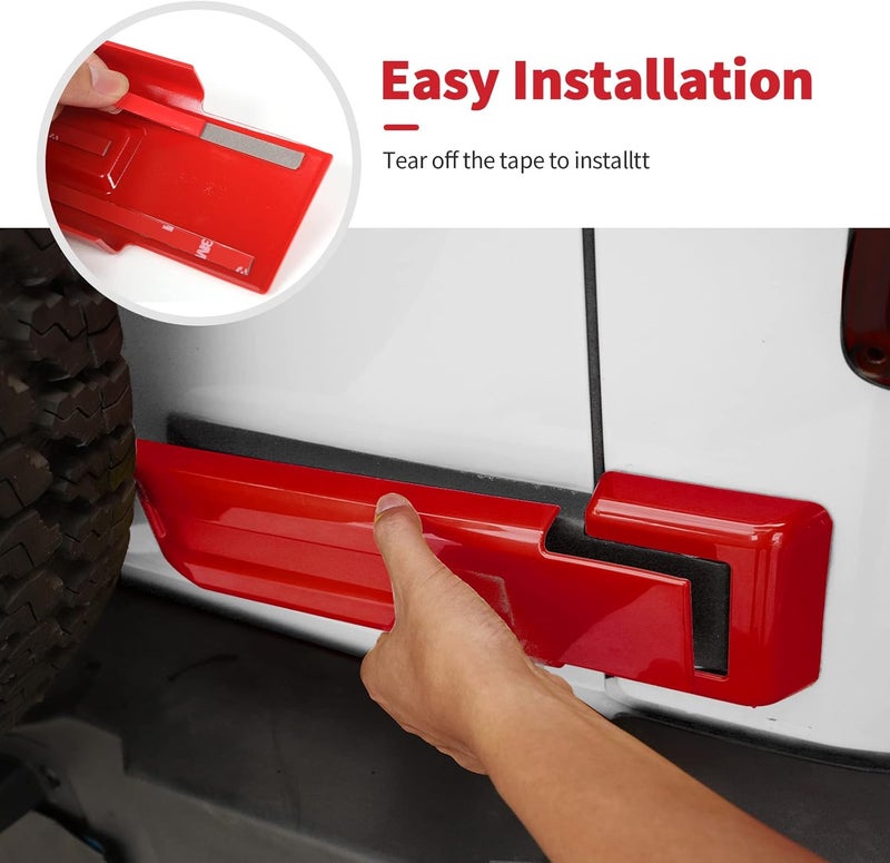 SQQP Tailgate Hinge Cover Trim for 2007-2018 Jeep Wrangler JK & Unlimited - Red (2 Pcs) - Image 5