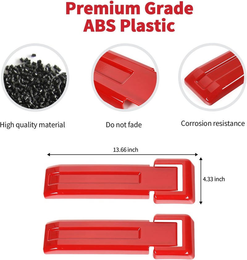 SQQP Tailgate Hinge Cover Trim for 2007-2018 Jeep Wrangler JK & Unlimited - Red (2 Pcs) - Image 4