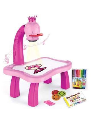 KIDS Projector PAINTING DESK Drawing Board Table With Projection Function Children Painting Table Educational Toys (DARK PINK) - pzsku/Z166915B5C4CB7D5CADEEZ/45/_/1665850746/1fc4384c-6149-4ace-85f5-456104412d7d