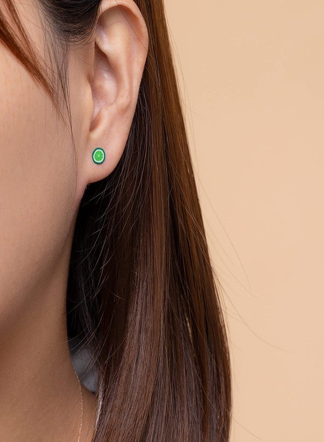 KMEOSCH Plastic Earrings, KMEOSCH Plastic Stud Earrings - 6 Pairs of Fun Summer Vibes Earrings for Sensitive Ears (Lemon, Kiwi, Watermelon, Pineapple, Lime and Avocado) - Image 5