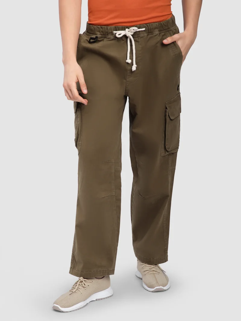 Beyoung Brown Multi Pocketed Utility Cargo Pants
