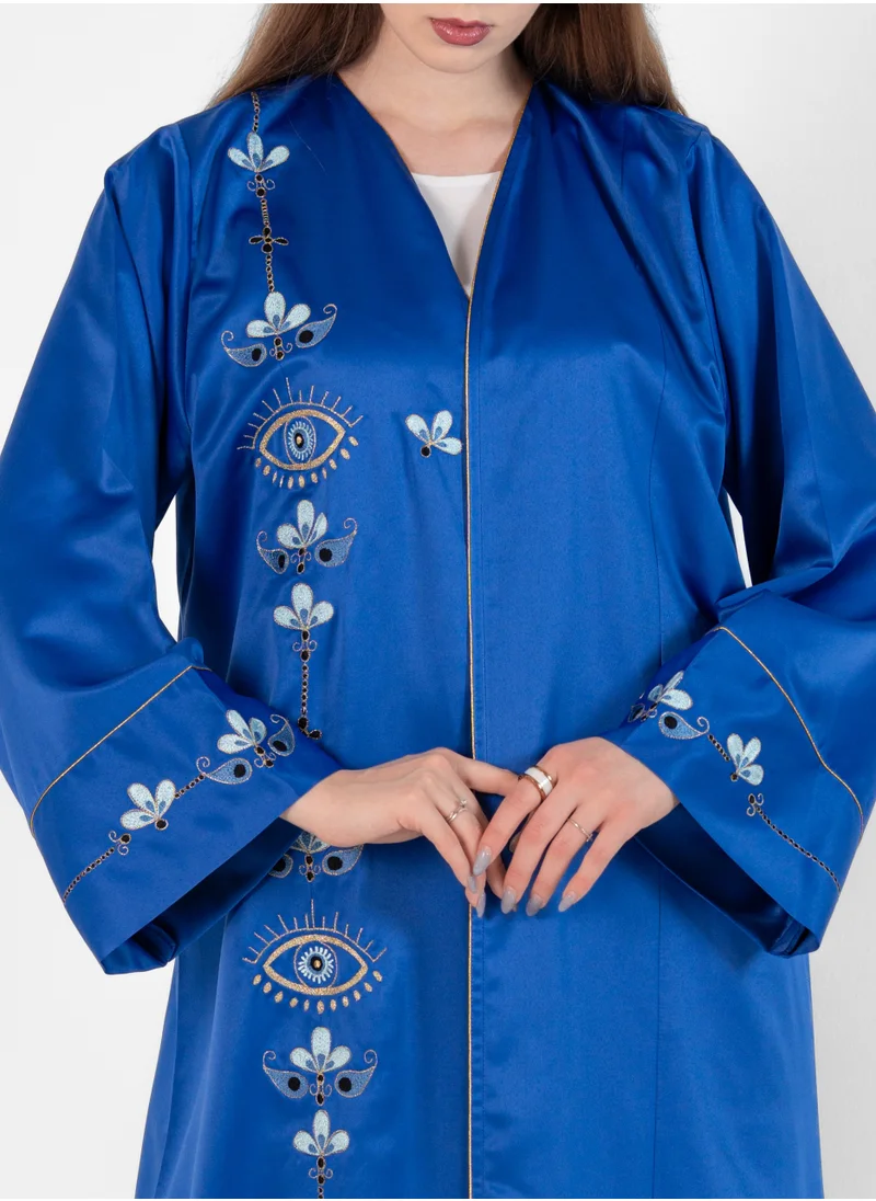 Rosette Abaya Elegant Stylish Bisht With Embroidery