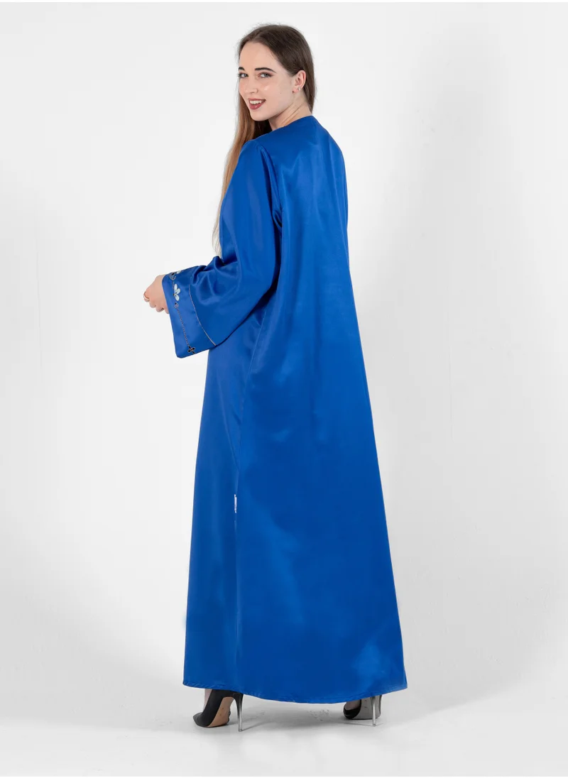 Rosette Abaya Elegant Stylish Bisht With Embroidery