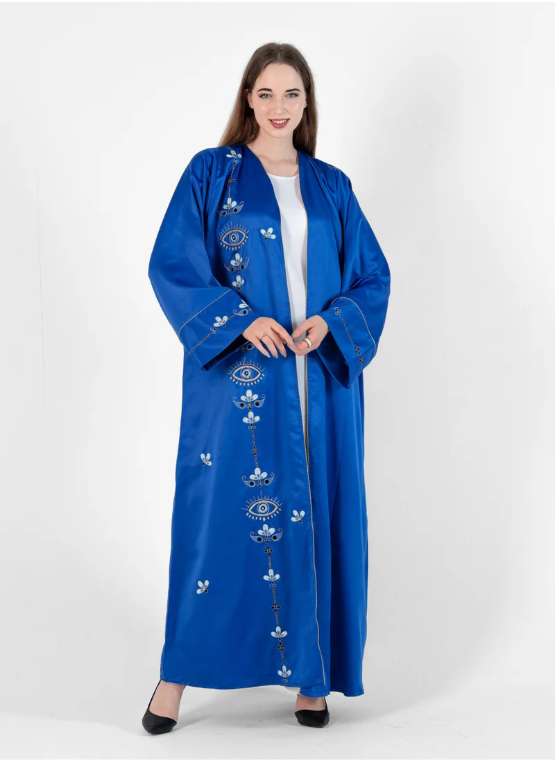 Rosette Abaya Elegant Stylish Bisht With Embroidery