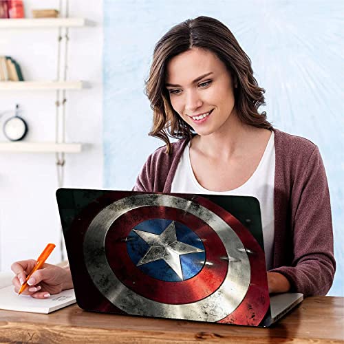 Elton Captain America Shield Theme Laptop Skin Sticker Decal,13.3" 14" 15" 15.4" 15.6" Laptop Universal Vinyl Skin Sticker Cover Dustproof Waterproof Art Decal Protector with Free 2 Wrist Pad Skins - Image 3