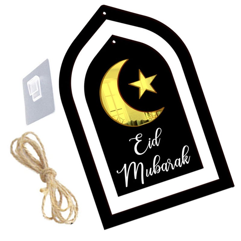 Eid Mubarak Themed Hanging Decor Door Wall Hanging Ornament Party Door Sign - Image 3
