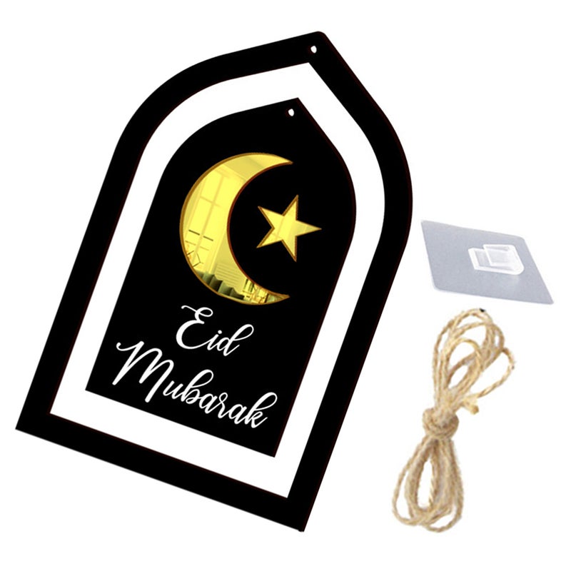 Eid Mubarak Themed Hanging Decor Door Wall Hanging Ornament Party Door Sign - Image 1