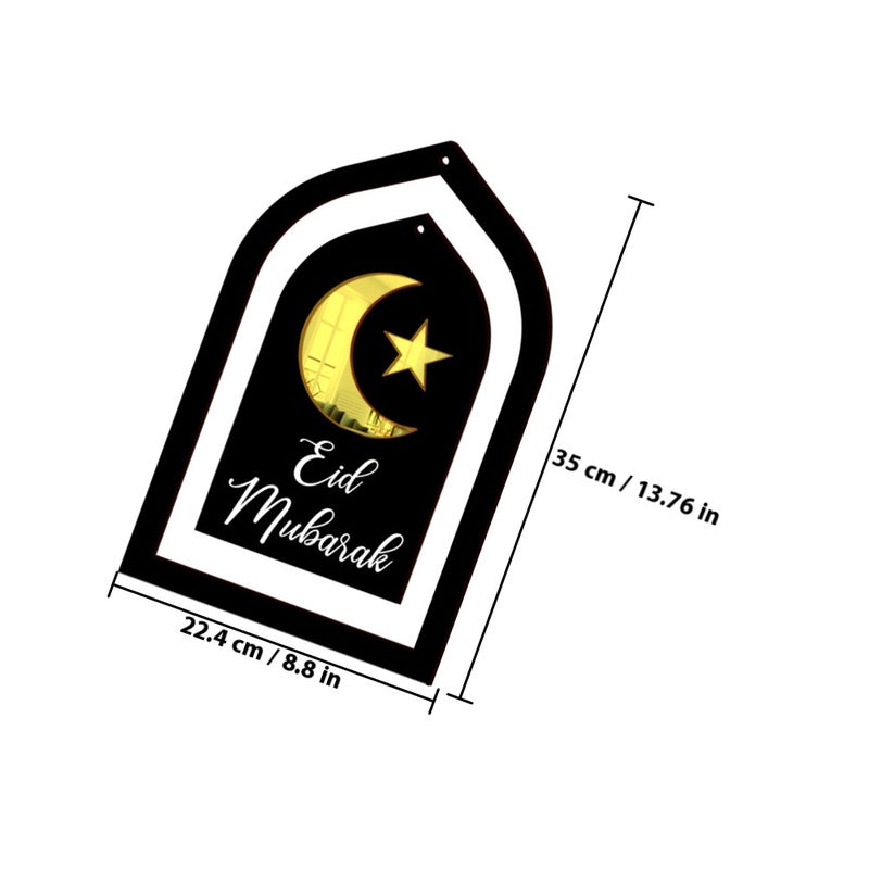 Eid Mubarak Themed Hanging Decor Door Wall Hanging Ornament Party Door Sign - Image 2