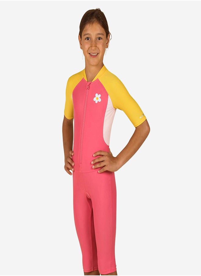 NABAIJI NABAIJI by DECATHLON, Girls Swimming Shorty Swimsuit Quick-Dry & Comfortable Pink  - Image 1