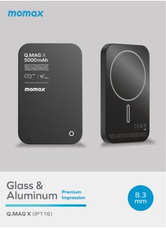 Momax Q.Mag X 5000mAh Magnetic Wireless Battery Pack USB-C Up to 15W PD Output - Black  - Image 3