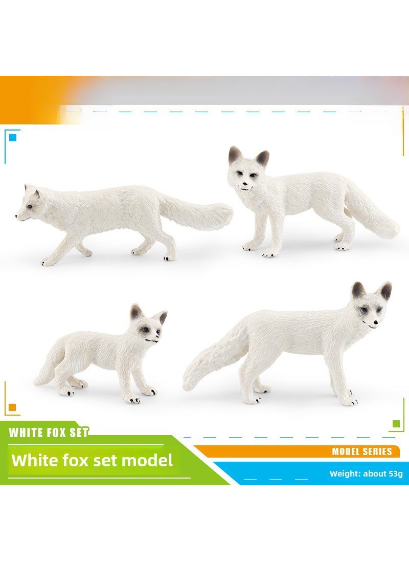 Realistic Fox Model Toy for Children 4 White Fox model set 53g 