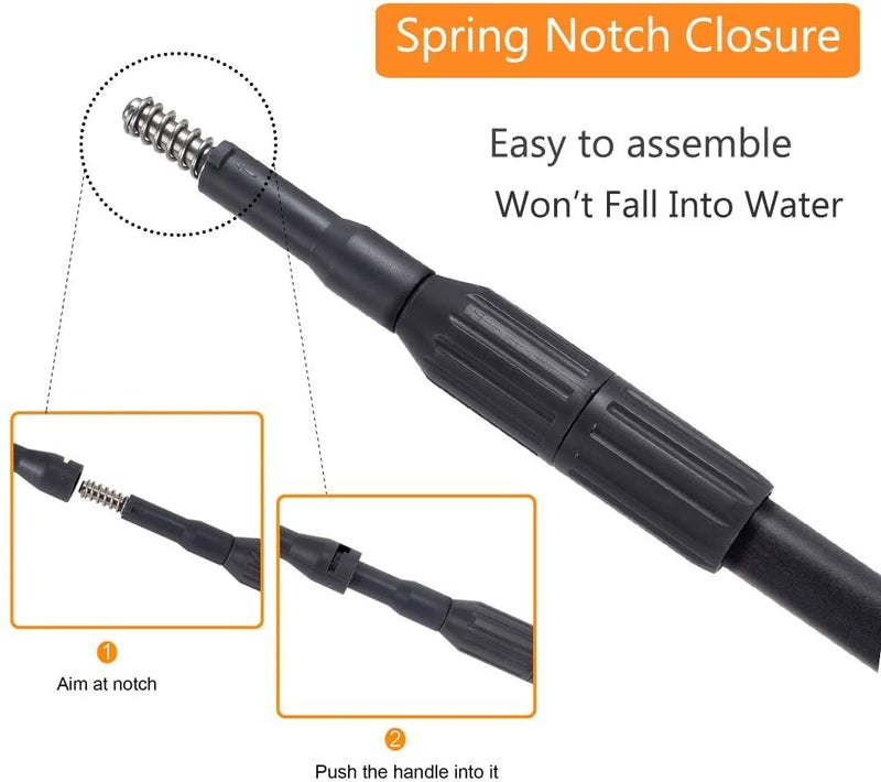 hygger Carbon Fiber 6 in 1 Aquarium Cleaning Tool Kit Al-gae Scraper Scrubber Pad Sponge Telescopic Handle Fish Tank Brush Cleaner Set for Saltwater Freshwater - Image 5