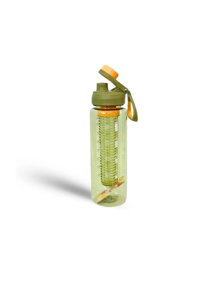 Graduated Detox Water Bottle with Infuser Chamber 1000ml-Green Color - Image 2