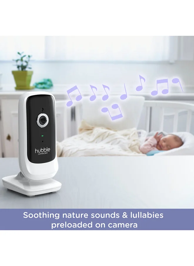 هابل متصل Hubble Connected Nursery View Premium Twin Cameras Video Baby Monitor With 5 Inch Screen, Infrared Night Vision, Split Screen, Digital Zoom And Room Temperature Sensor