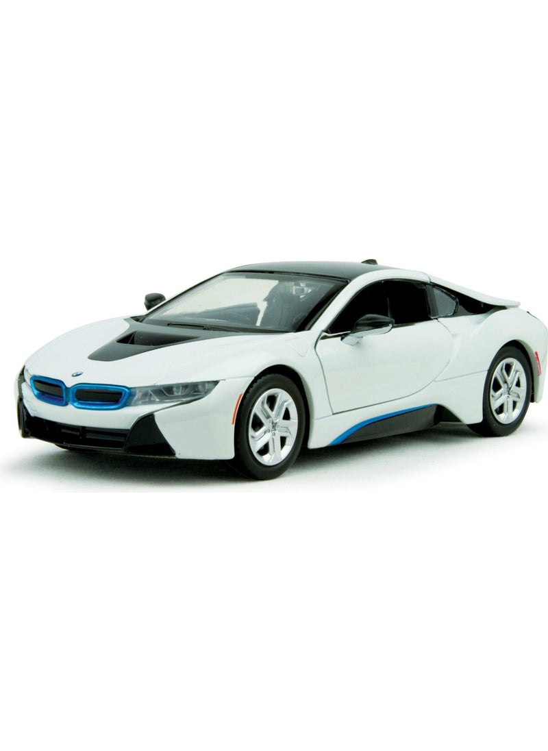 MOTORMAX سيارة نموذجية مصنوعة من المعدن بقطر 1:24 من طراز بي ام دبليو i8 باللون الأزرق  - Image 3