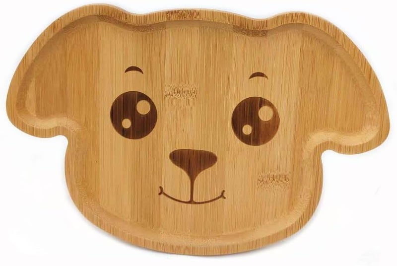JB HOME COLLECTION 4915 طبق طعام من الخيزران للوجبات الخفيفة والمقبلات والفواكه والخضروات وطبق وجبة الأطفال ونزهة ومطبخ وحفلة أطباق صديقة للبيئة على شكل وجه كلب 975X675 1 عبوة - Image 5
