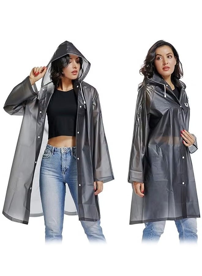 JOGAMS Rain Coats for Adults Reusable 1Pcs Thickened Transparent Light Raincoat with Hood and Elastic Cuff Sleeves EVA Rain Ponchos Rain Jackets Raincoats for Men Women for Family Fishing Travel - Image 5