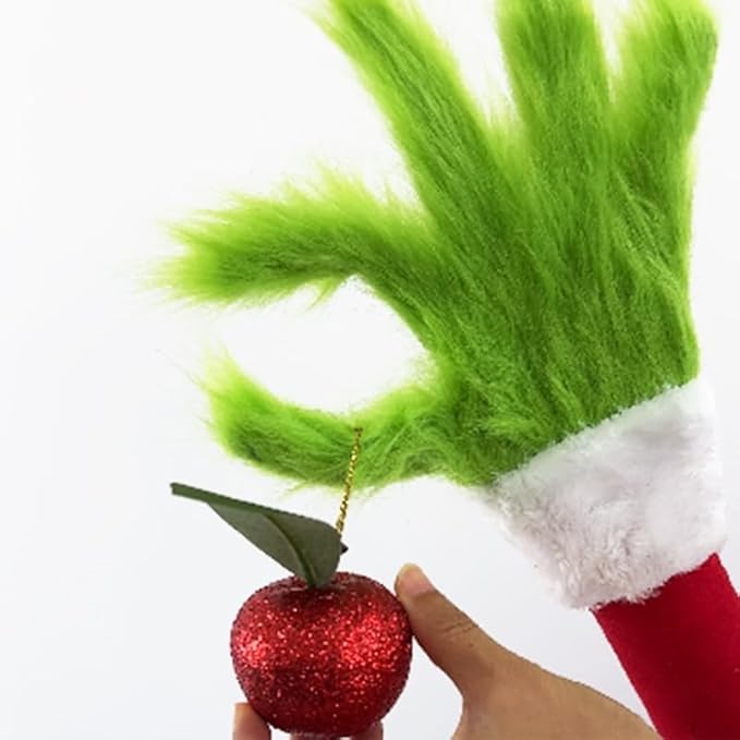 Christmas Elf Body Tree Decorations, Christmas Tree Arm, Christmas Green Monster Stole Xmas Tree Toppe, Pose-able Christmas Elf Stuffed Leg Arm and Head for Christmas Tree Hanging Ornament (1PC) - Image 5