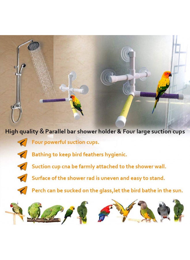 Hamiledyi Hamiledyi Parakeet Bath Perch,Shower Perch,Parakeets Bird Bath Standing Platform,Suction Cup Window Basking,Bird Play Stand for Parrots Sunlight Toy Suitable for Parakeet,Cockatiel,Budgies,Cockatoo  - Image 2