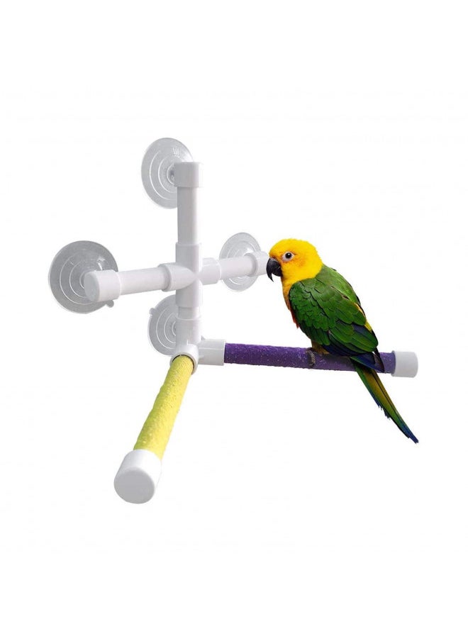 Hamiledyi Hamiledyi Parakeet Bath Perch,Shower Perch,Parakeets Bird Bath Standing Platform,Suction Cup Window Basking,Bird Play Stand for Parrots Sunlight Toy Suitable for Parakeet,Cockatiel,Budgies,Cockatoo  - Image 1