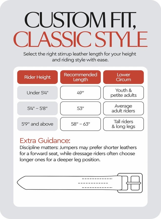 HORZE Genuine Leather English Riding Stirrup Leathers, Ideal for Schooling (Sold in Pairs) - Black - 53 inches - Image 3