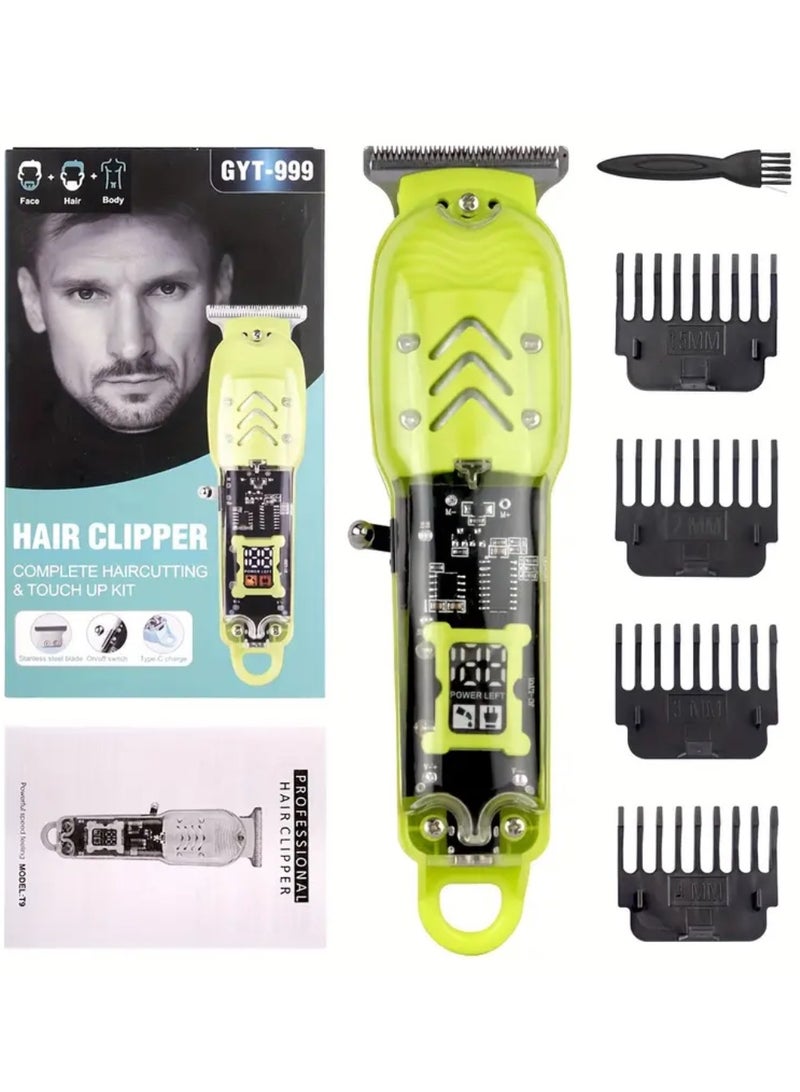 Panvil 5-in-1 Professional Beard, Hair & Body Trimmer for Men – Transparent Design with LCD Digital Display, Precision, Cordless Rechargeable Electric Grooming Kit – USB Charging, Low Noise, Adjustable Length Settings - Image 2