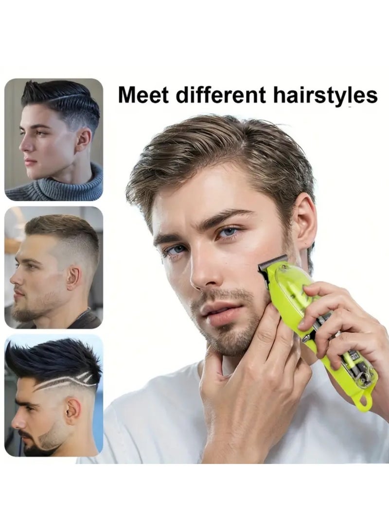 Panvil 5-in-1 Professional Beard, Hair & Body Trimmer for Men – Transparent Design with LCD Digital Display, Precision, Cordless Rechargeable Electric Grooming Kit – USB Charging, Low Noise, Adjustable Length Settings - Image 3