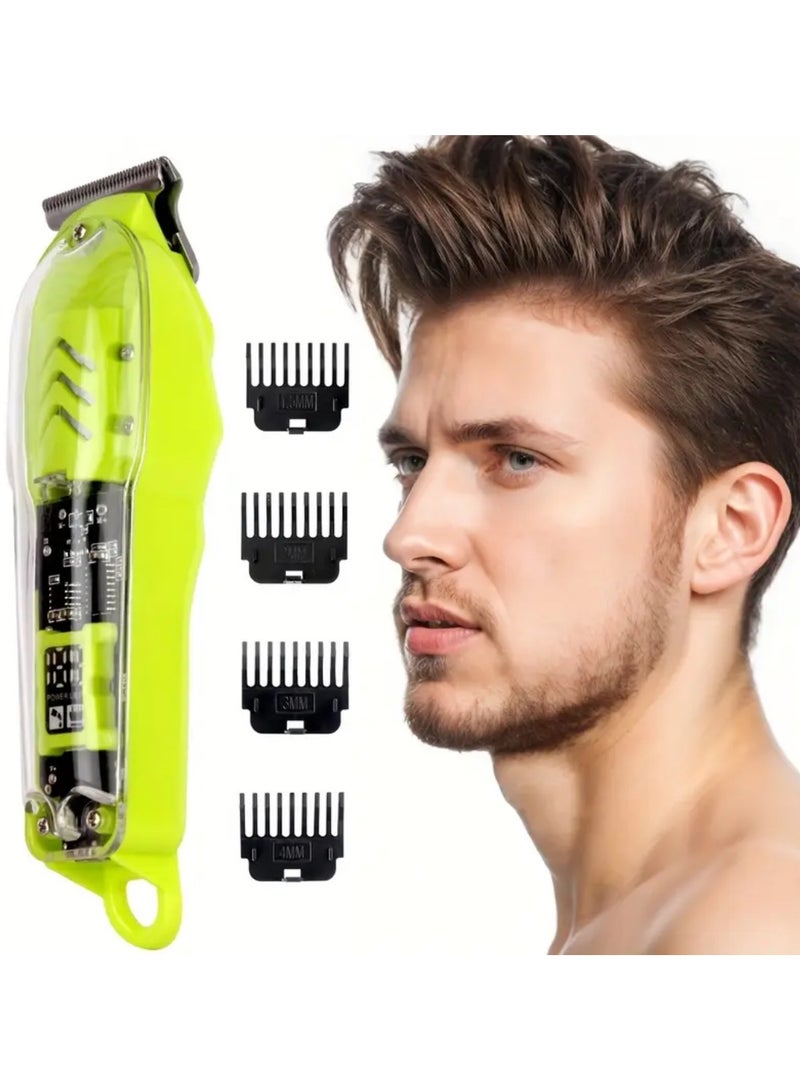 Panvil 5-in-1 Professional Beard, Hair & Body Trimmer for Men – Transparent Design with LCD Digital Display, Precision, Cordless Rechargeable Electric Grooming Kit – USB Charging, Low Noise, Adjustable Length Settings - Image 4