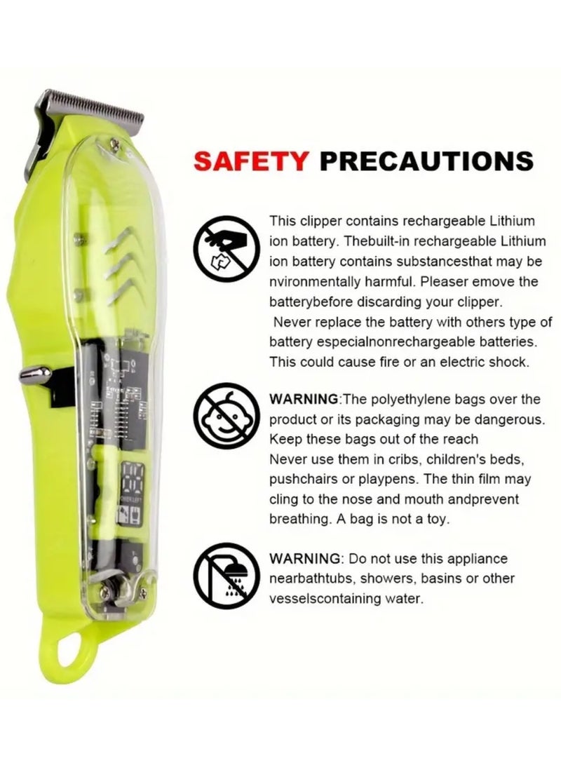 Panvil 5-in-1 Professional Beard, Hair & Body Trimmer for Men – Transparent Design with LCD Digital Display, Precision, Cordless Rechargeable Electric Grooming Kit – USB Charging, Low Noise, Adjustable Length Settings - Image 5