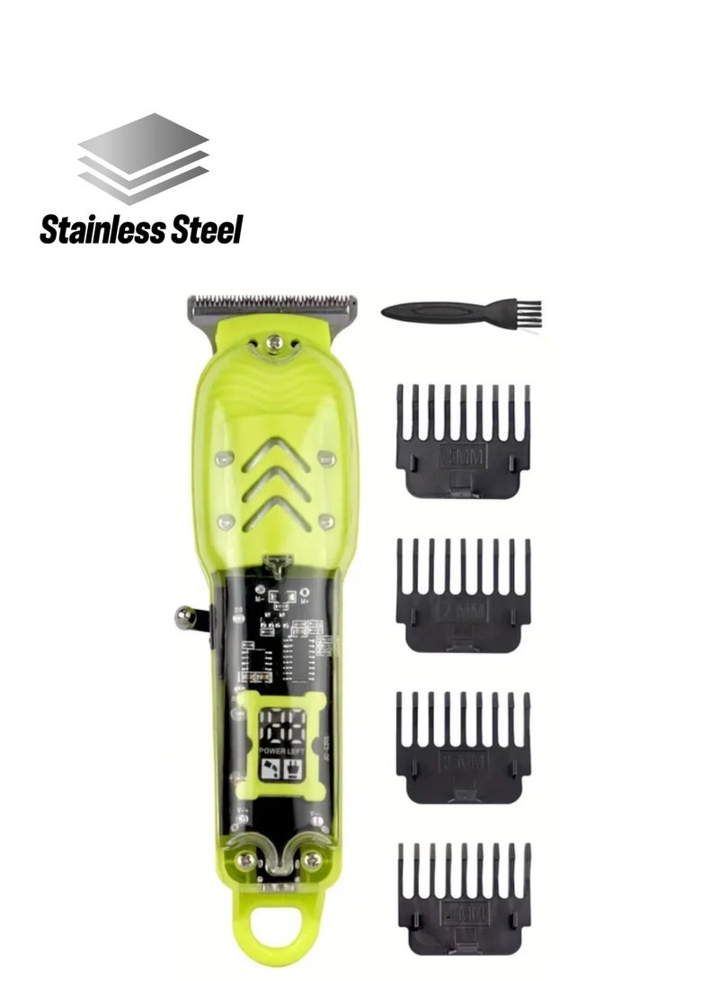 Panvil 5-in-1 Professional Beard, Hair & Body Trimmer for Men – Transparent Design with LCD Digital Display, Precision, Cordless Rechargeable Electric Grooming Kit – USB Charging, Low Noise, Adjustable Length Settings - Image 1