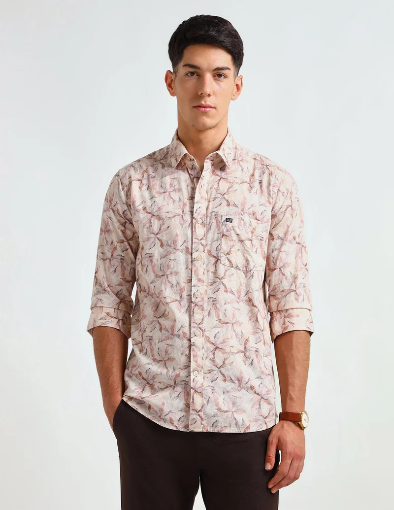 Arrow Tropical Printed Slim Fit Shirt