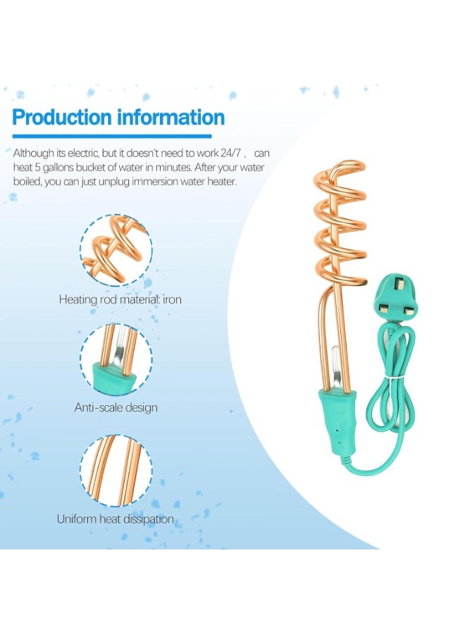 سخان ماء غاطس كهربائي محمول 1500 واط – سخان فوري لتسخين الماء في الدلو للاستخدام في المطبخ والسفر والتخييم وحالات الطوارئ - Image 4