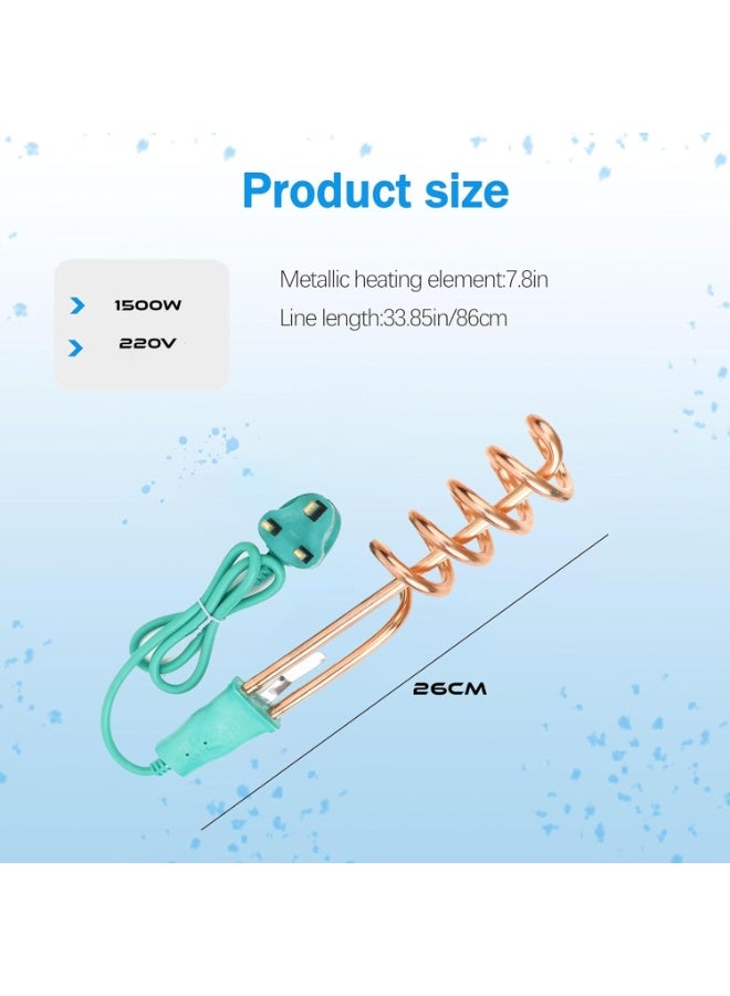 سخان ماء غاطس كهربائي محمول 1500 واط – سخان فوري لتسخين الماء في الدلو للاستخدام في المطبخ والسفر والتخييم وحالات الطوارئ - Image 2