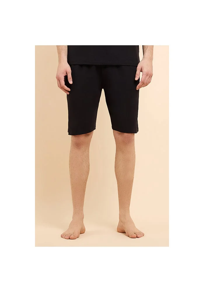 أر أند بي Solid Lounge Shorts with Drawstring Waist