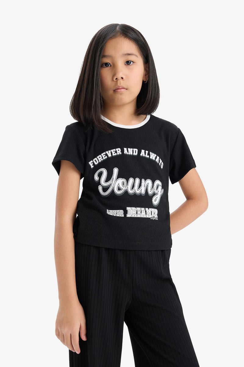 DeFacto Black Girl Girl Camisole T-Shirt Wide Leg Trousers 2 Piece Set Casual - Image 3