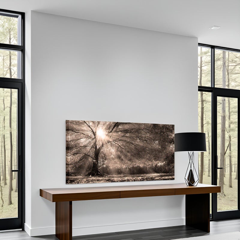 LevvArts Big Tree Sunshine Wall Art Canvas Nature Forest Landscape Picture Painting Vintage Sepia Photo Prints Artwork for Home Living Room Bedroom Office Decor 24"x48" - Image 5