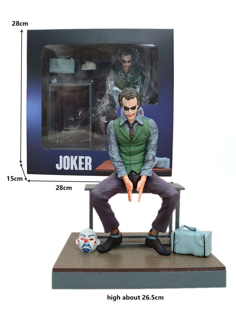 Generic - Joker Heath Ledger Sitting Figure Desktop Model Ornament (About 26.5cm High) - Image 1