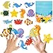 COcnny Sea Animal Finger Puppets 11pcs Ocean Animal Felt Finger Puppet with Under The Sea Bag Set Making Crafts Kit for Kids Make Your Own Story Telling Toys Role Play for Boy Girl Toddle Age 38 - Image 2
