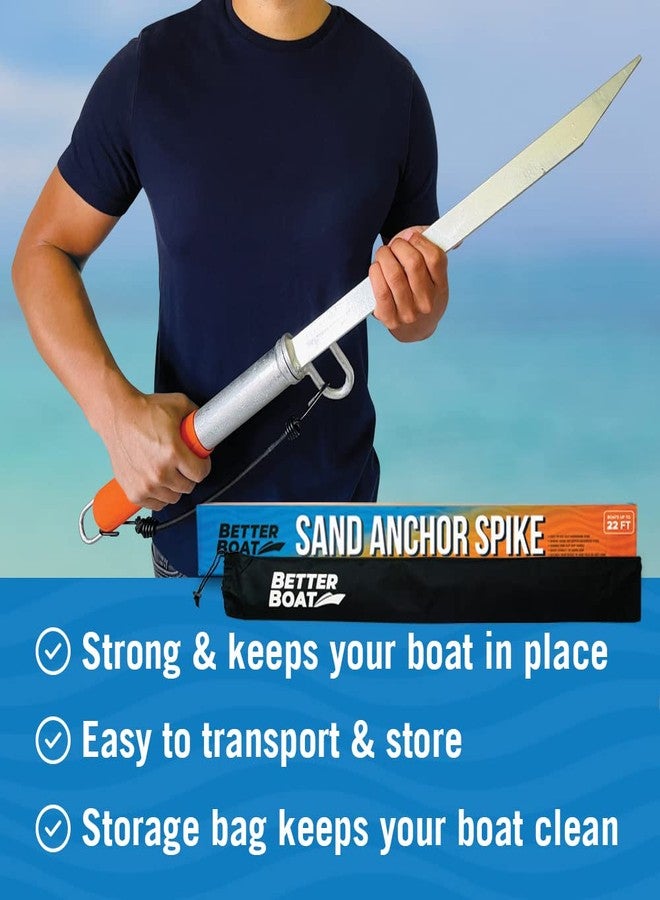 Better Boat Sand Spike Anchor Pole for s Jetski Pontoon Kayak Jet Ski ing | Large & Small Slide Pole Stick System for Shallow Water Shore, Sandbar, Beach & Land with Bag for Accessories Up to 30 Ft - Image 2