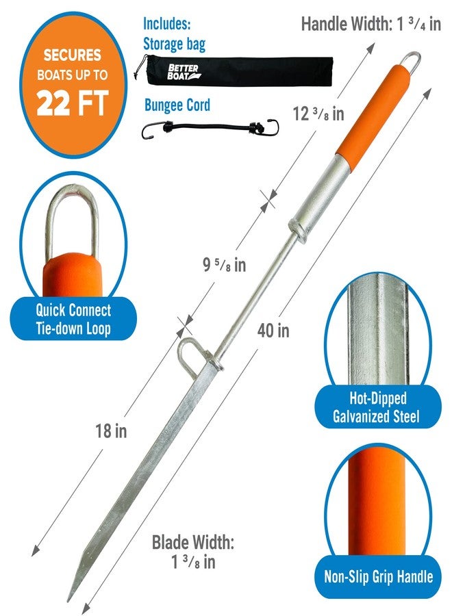 Better Boat Sand Spike Anchor Pole for s Jetski Pontoon Kayak Jet Ski ing | Large & Small Slide Pole Stick System for Shallow Water Shore, Sandbar, Beach & Land with Bag for Accessories Up to 30 Ft - Image 3