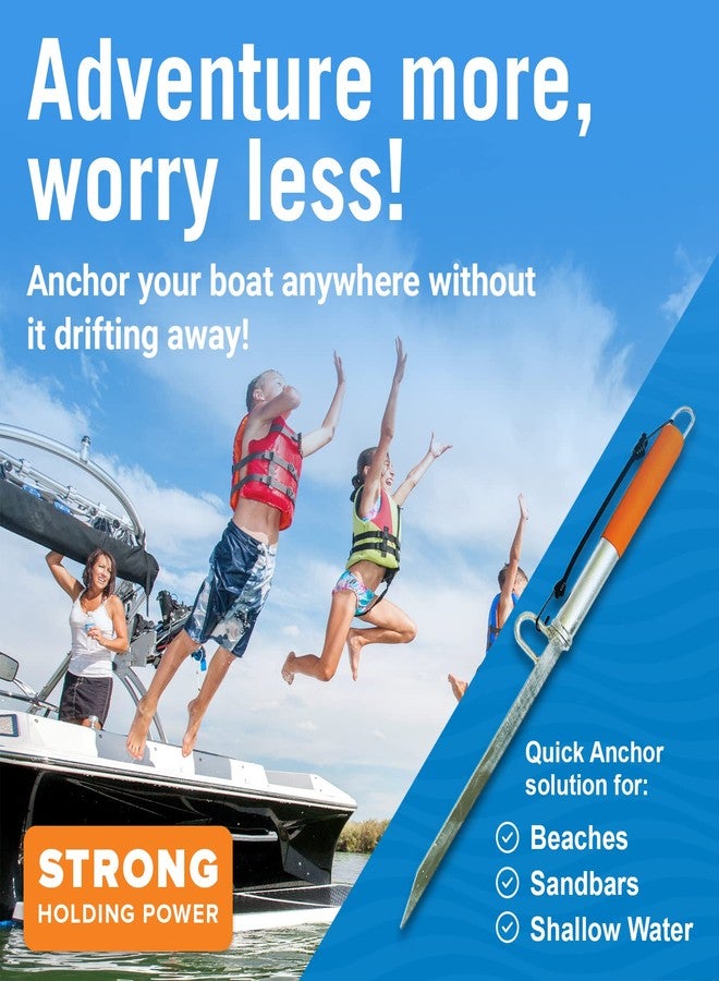 Better Boat Sand Spike Anchor Pole for s Jetski Pontoon Kayak Jet Ski ing | Large & Small Slide Pole Stick System for Shallow Water Shore, Sandbar, Beach & Land with Bag for Accessories Up to 30 Ft - Image 4