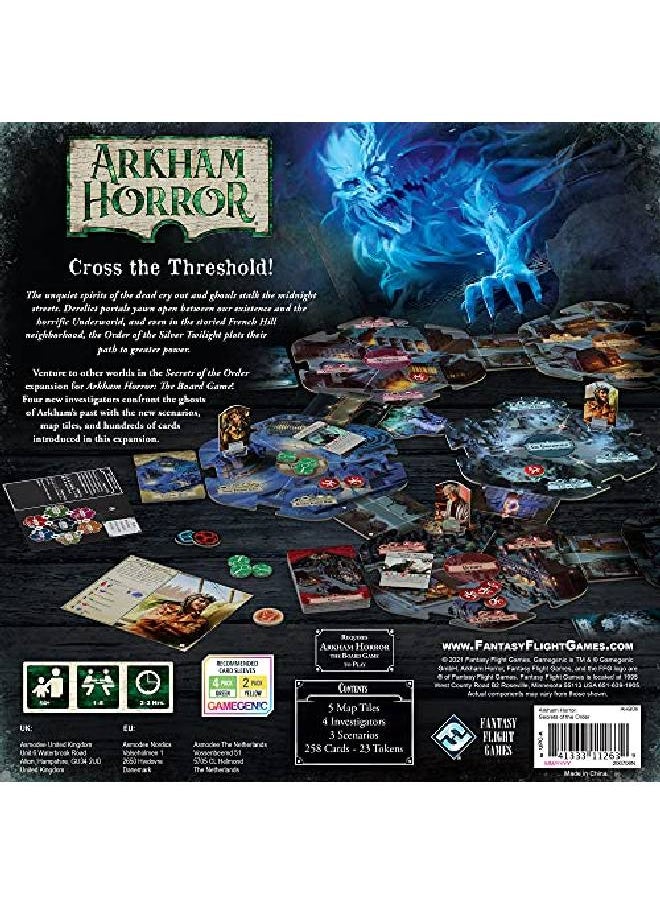 Fantasy Flight Games Arkham Horror The Board Game Secrets Of The Order ; Horror Game ; Strategy Game ; Lovecraft Game ; Ages 14+ ; For 2 Or More Players ; Average Playtime 2 3 Hours ; Made By  - Image 3