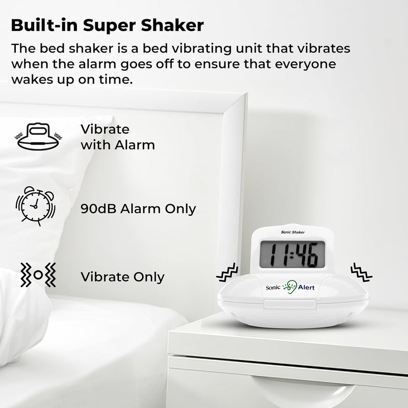 Sonic Alert Geemarc SBP100 Extra Loud Travel Alarm Clock with Snooze Function for Hard of Hearing - Image 3