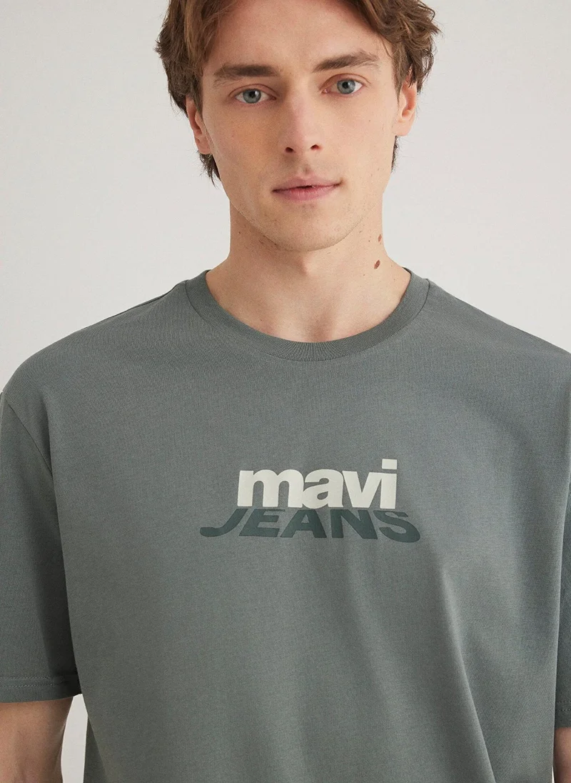 MAVI Mavi Logo Printed Green T-Shirt