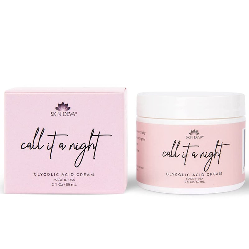 Skin Deva Glycolic Acid Cream Exfoliates Skin During Sleep - Brightens, Corrects Dark Spots & Shadows, Evens Skin Tone, Reduces Pores. Natural Glycolic, Kojic, Salicylic Acid, Niacinamide, Retinol, Arbutin - Image 3