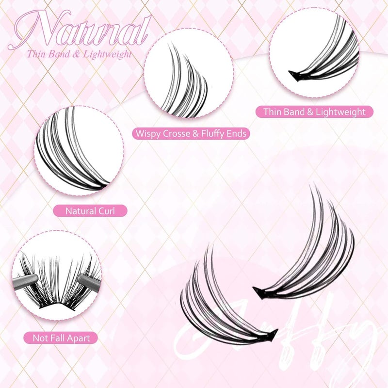 DIY Lash Extensions Kit, Lash Clusters Individual, Lash Bond and Seal, Clusters Lash Glue Remover and Eyelash Tweezers for Eyelash Extensions Beginners (10D+20D-0.07D, 8-16mm, Kit) - Image 3